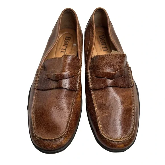 Born Leather Penny Loafers Brown‎ Men's 8.5 Slip On Casual Office Church Comfort - Picture 2 of 7